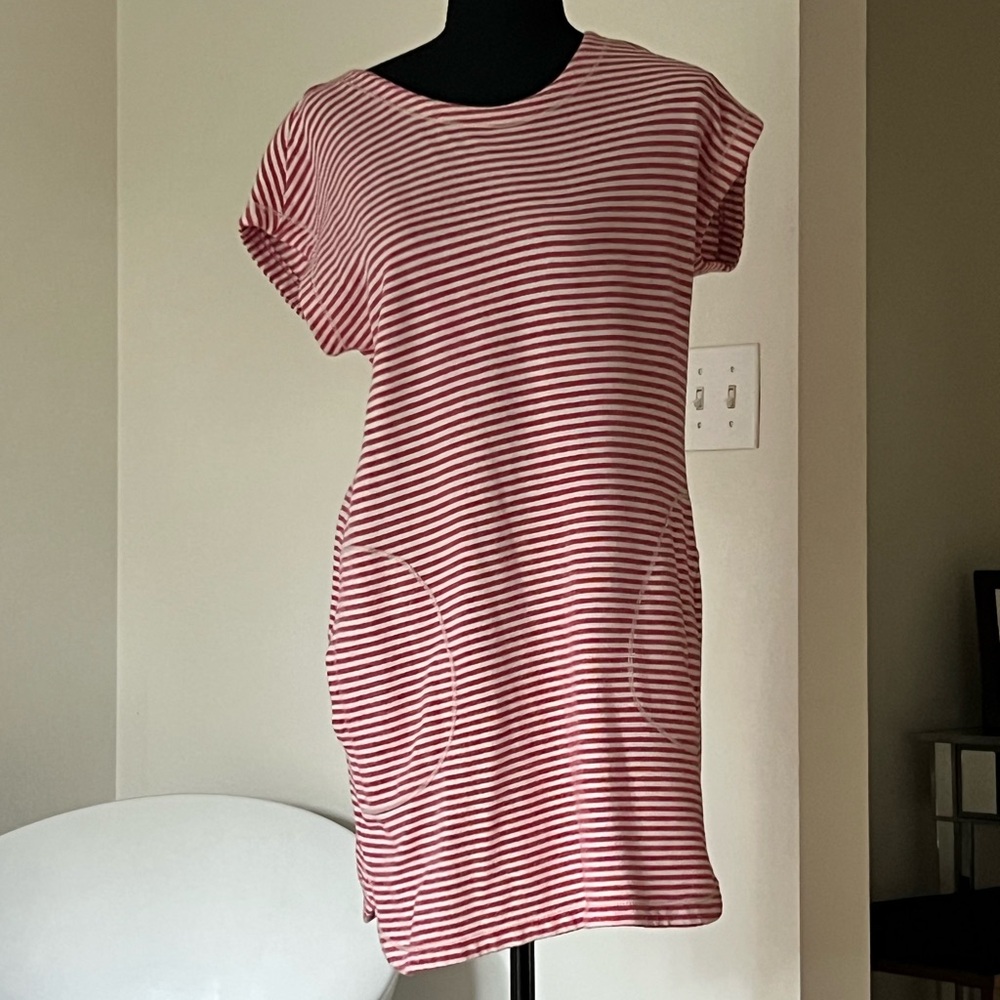 Max Studio Red and White Striped Mini Dress